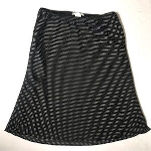 Women's Black Polka Dot A-Line Skirt by
